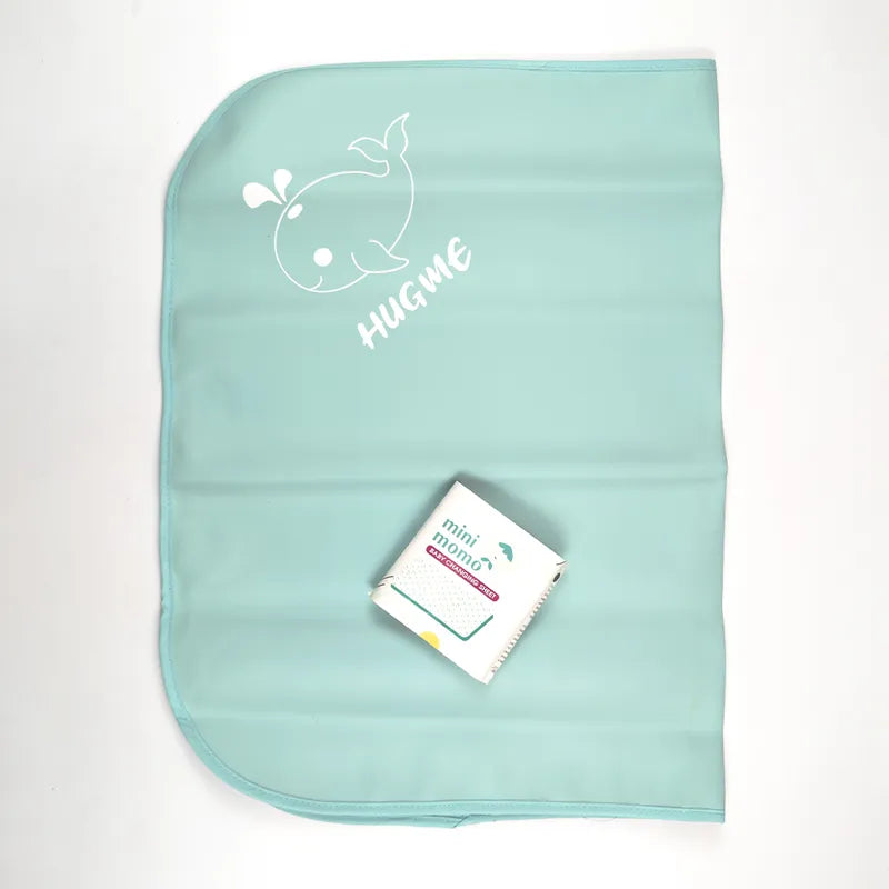 MINI MOMO WATERPROOF DIAPER CHANGING MAT SUPER SOFT QUILTED (CYAN) (19x27)