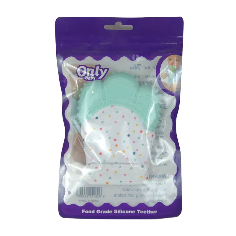 MITTENS TEETHER SILICONE LIGHT GREEN ONLY BABY - image 2