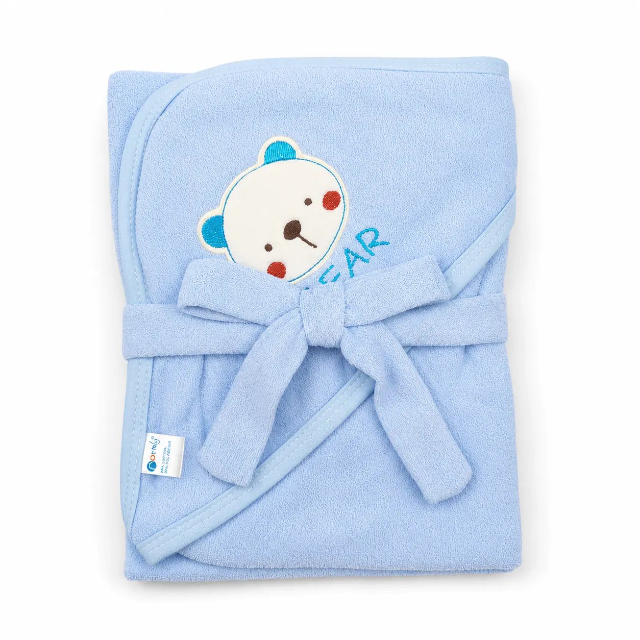 MONTALY BABY BATH TOWEL WITH BELT BEAR BLUE - image 2