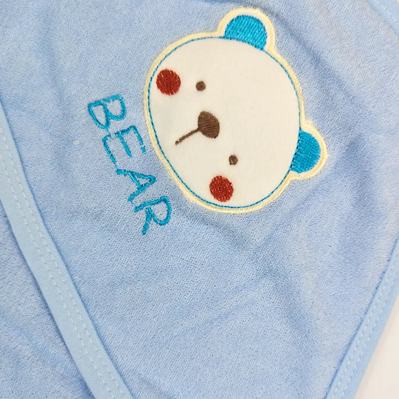MONTALY BABY BATH TOWEL WITH BELT BEAR BLUE - image 3