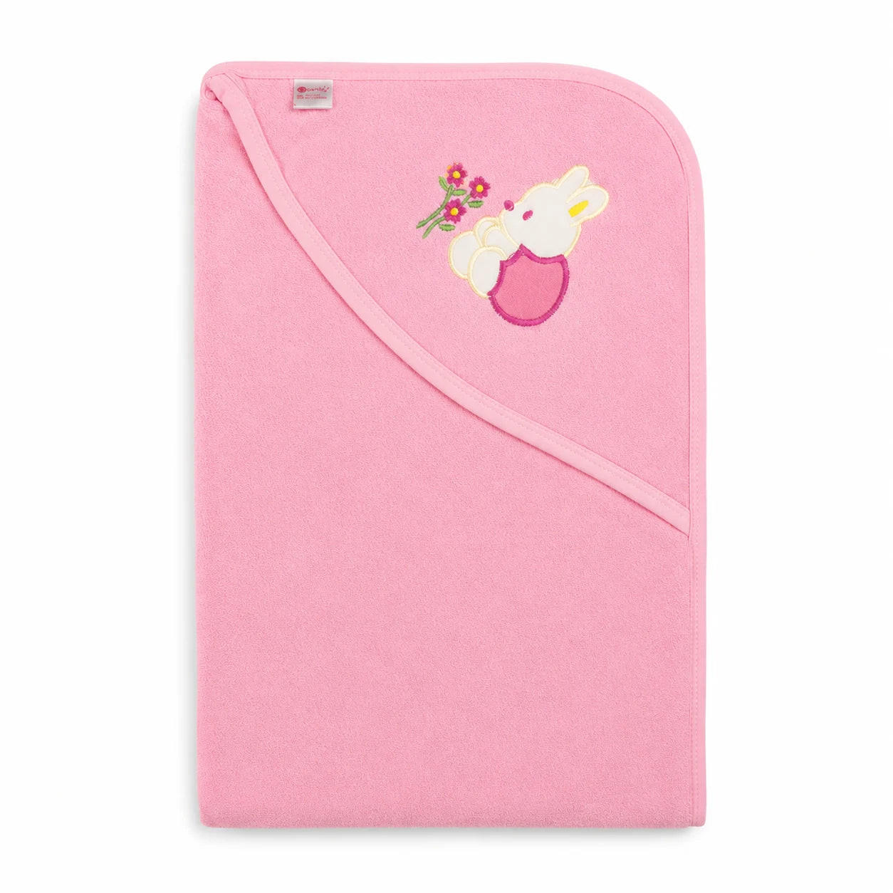 MONTALY BABY BATH TOWEL WITH BELT BEAR PINK