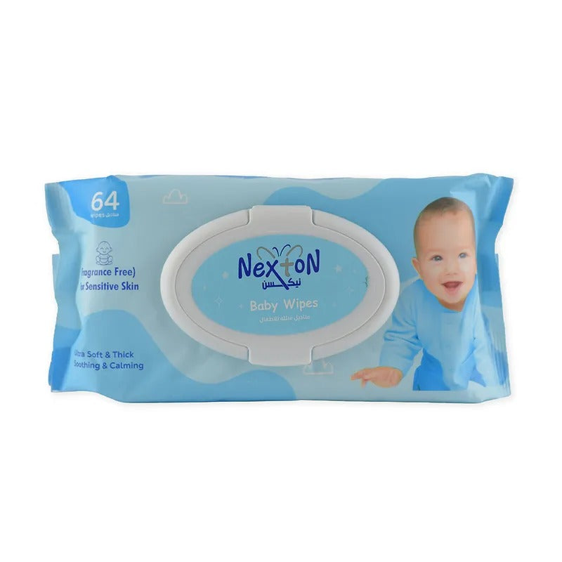 Nexton Fragrance-Free Baby Wipes, 64 Pack