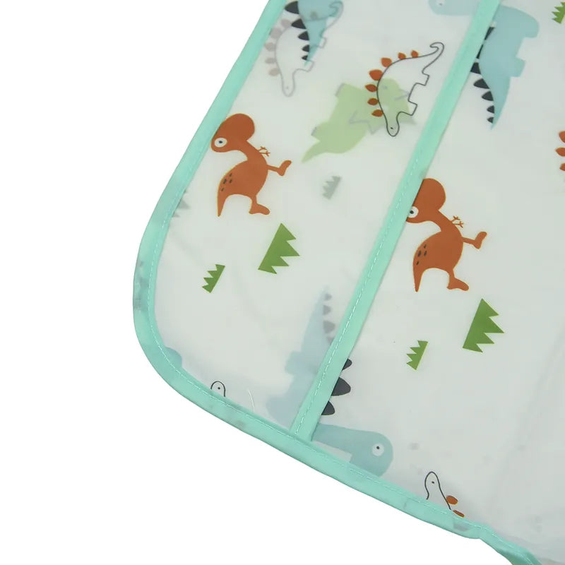 FULL COVERAGE LONG SLEEVE FEEDING BIB FOR BABIES WASHABLE AND WATERPROOF DINO PRINT - image 2