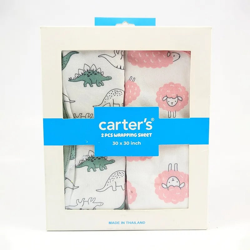 Carter’s Baby Wrapping Sheets 2-Pack, Dino & Sheep – additional product view 2 of 2