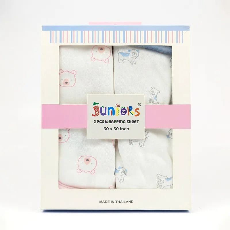 Junior Baby Wrapping Sheets 2-Pack, Bear & Dog – additional product view 2 of 2