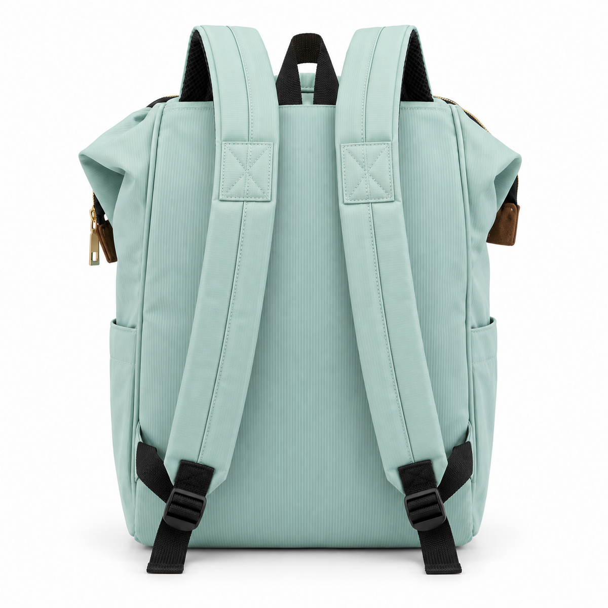 Premium Multi Functional Diaper Backpack Mint Green Edition - Back View