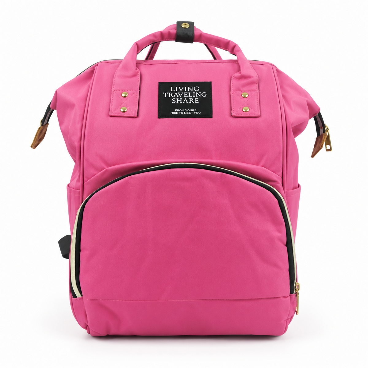 Premium Multi Functional Diaper Backpack Pink Edition - Front View
