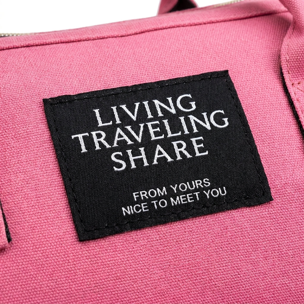 Premium Multi Functional Diaper Backpack Pink Edition - Logo Detail