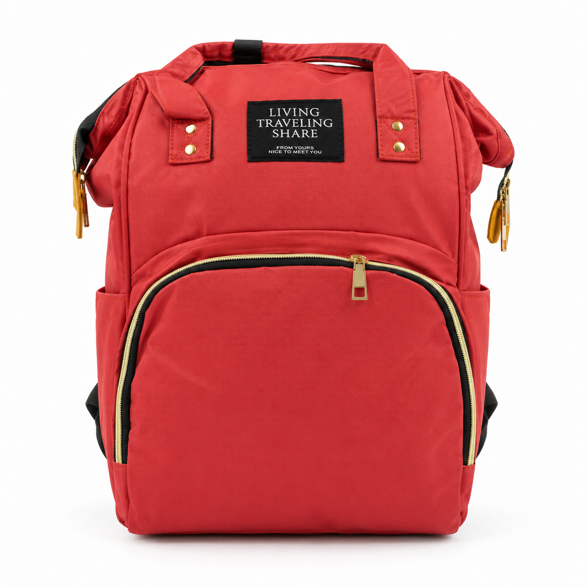 Premium Multi Functional Diaper Backpack Red Edition - Front View
