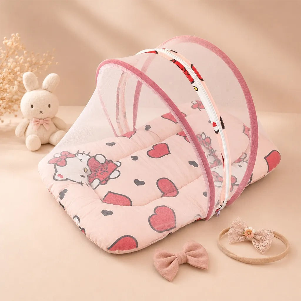 Round Net Baby Bed Set, Pink Hello Kitty