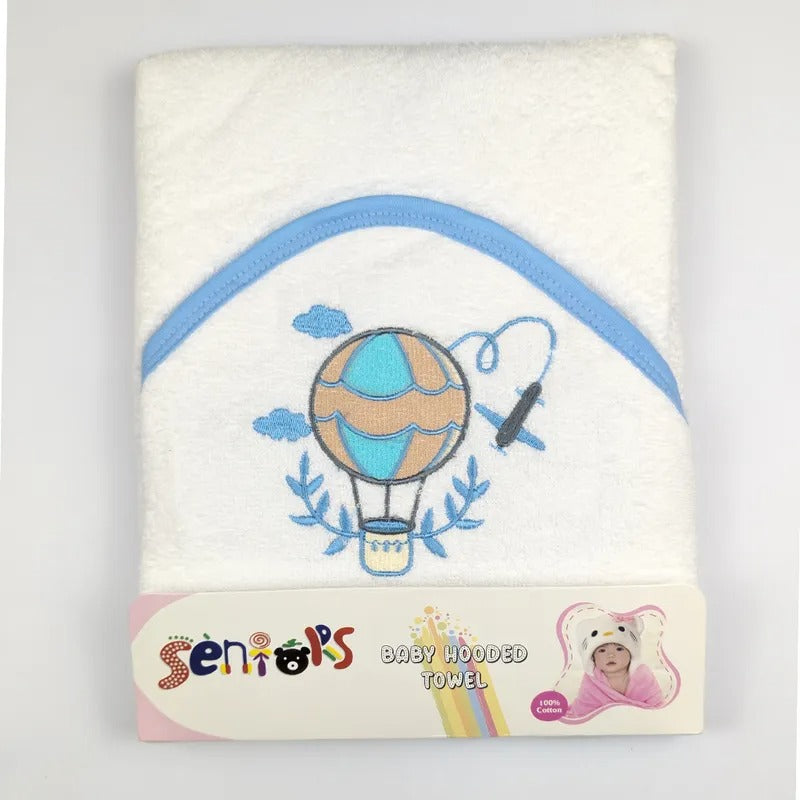 Seniors Baby Bath Towel, White Balloon Design – additional product view 2 of 3