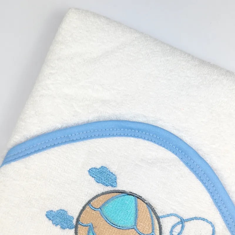 Seniors Baby Bath Towel, White Balloon Design – additional product view 3 of 3