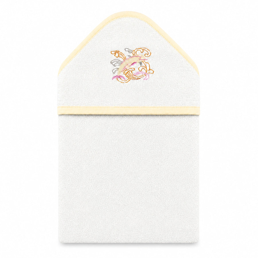 SENIORS BABY BATH TOWEL DOLPHIN PINK