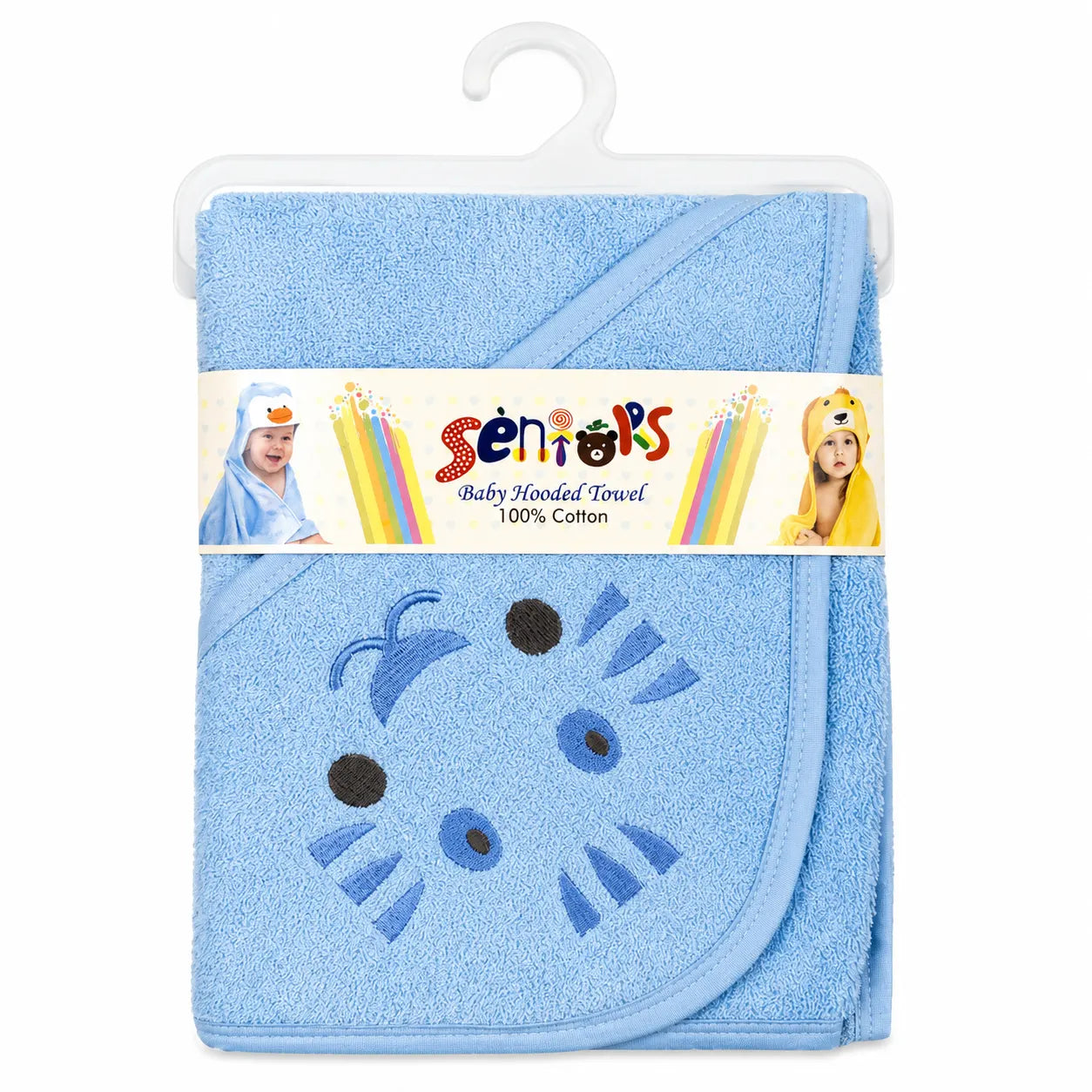 SENIORS BABY BATH TOWEL LION BLUE