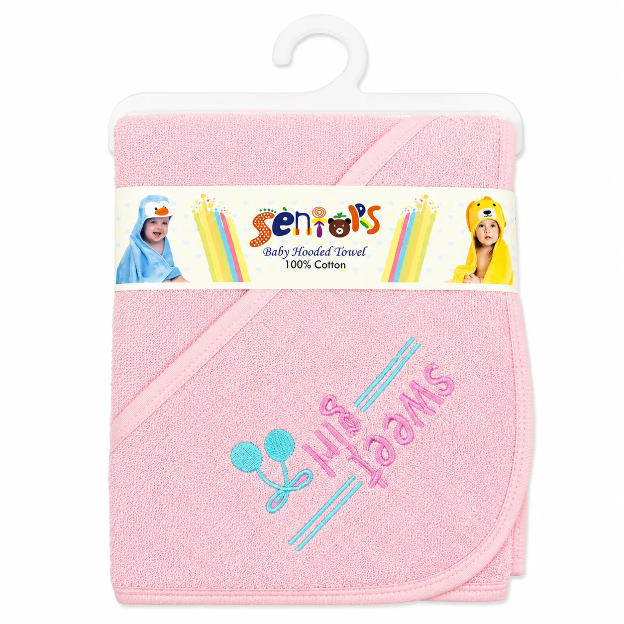 SENIORS BABY BATH TOWEL SWEET GIRL PINK