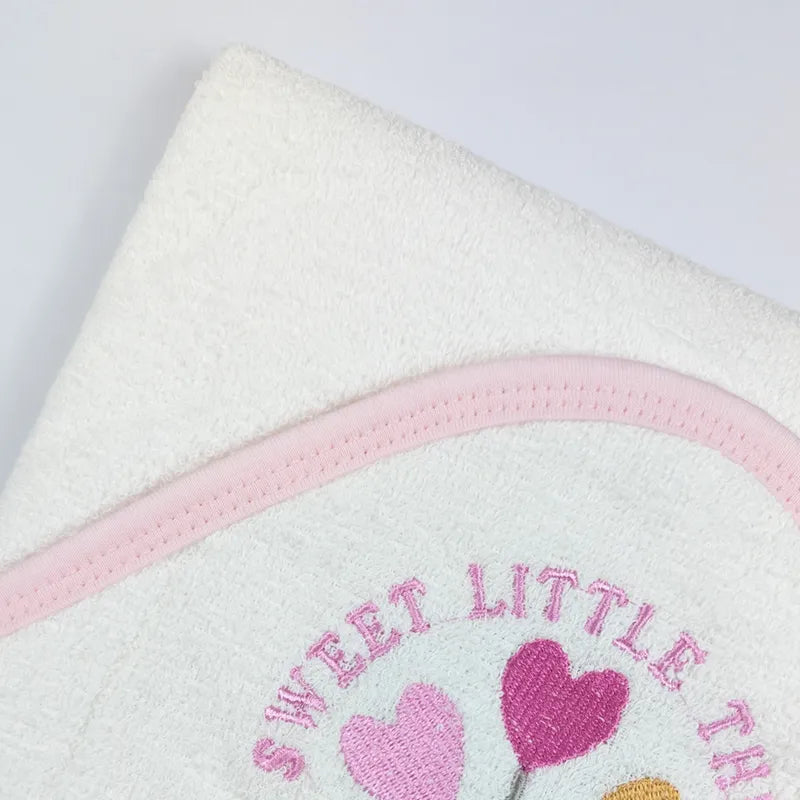 SENIORS BABY BATH TOWEL SWEET LITTIE THING WHITE - image 3