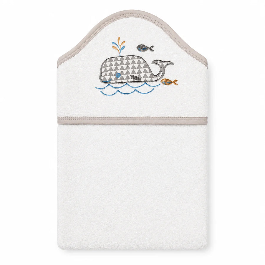 SENIORS BABY BATH TOWEL WELL FISH WHITE