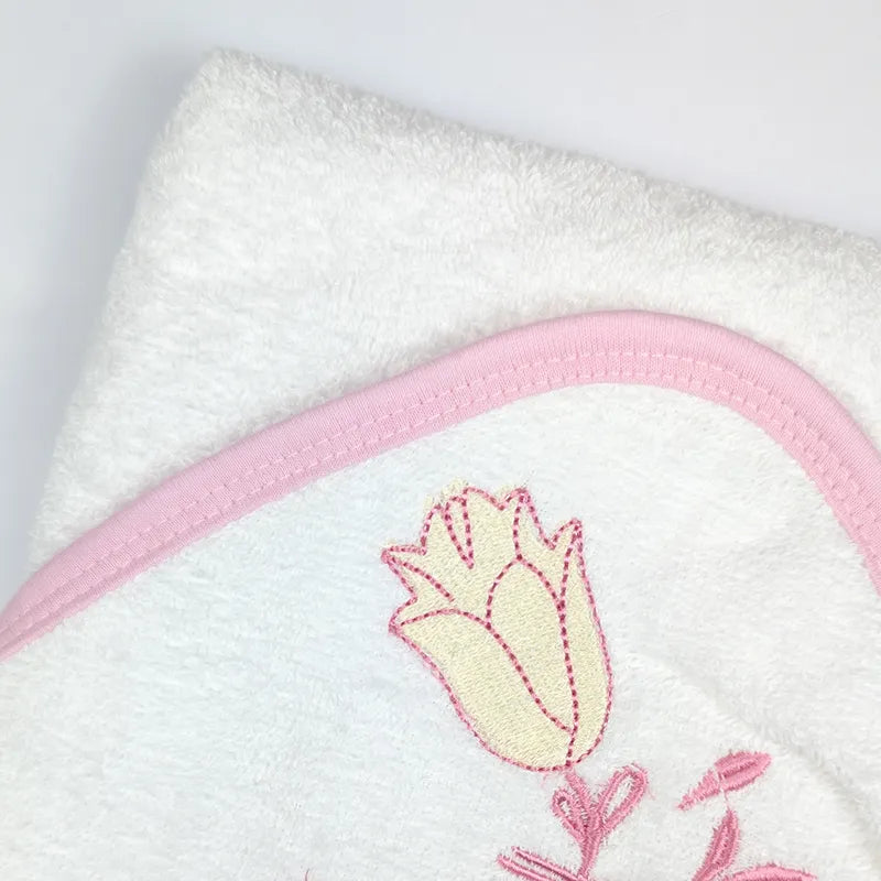 SENIORS BABY BATHTOWEL FLOWER WHITE - image 2