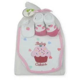 BABY Bib SET 3PCS CAKES PINK