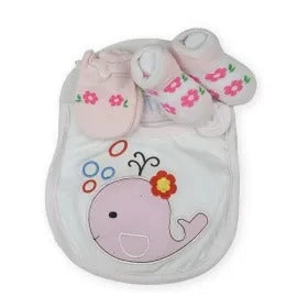 BABY Bib SET 3PCS FISH PINK