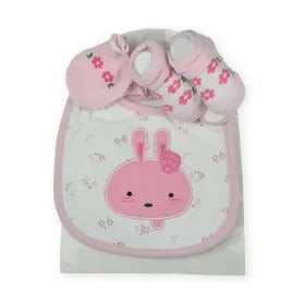 BABY Bib SET 3PCS KITTY PINK