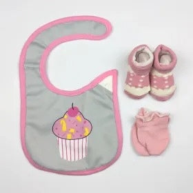 BABY BIB SET 3PCS SET ICECREAM PINK CARTERS