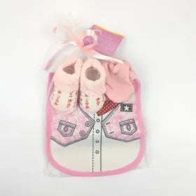 BABY BIB SET 3PCS SET SHIRT PINK CARTERS