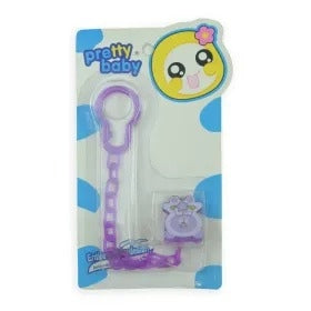 BABY CHAIN BEAR CARD PURPLE