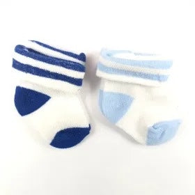 BABY STRIPED COTTON SOCKS PACK OF 2 (0-3M)