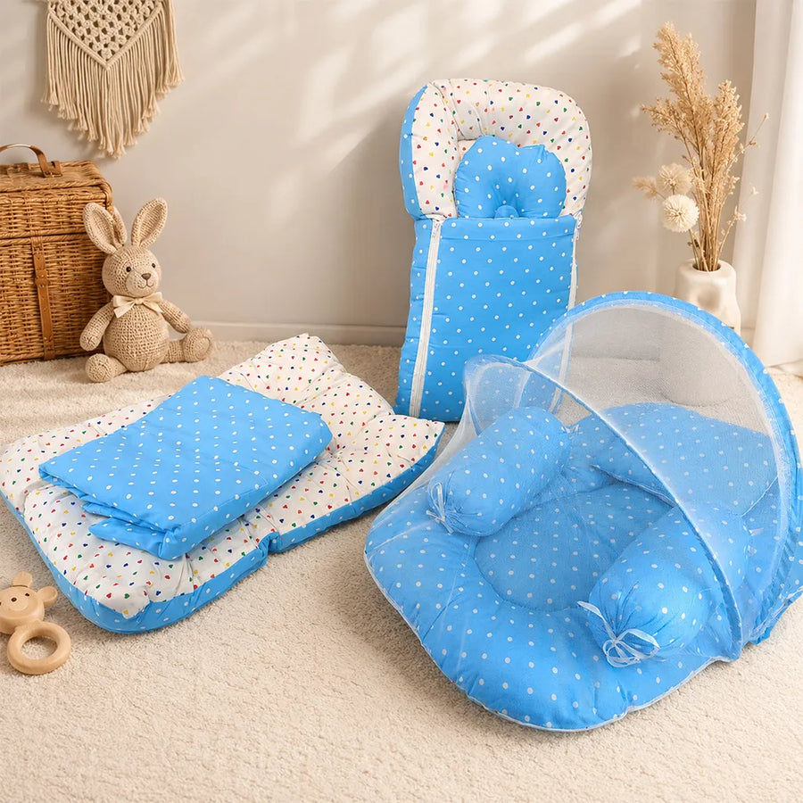 SOHNI MOHNI 8PCS BEDSET PRINTED BLUE