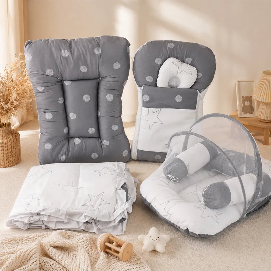 SOHNI MOHNI 8PCS BEDSET PRINTED GREY