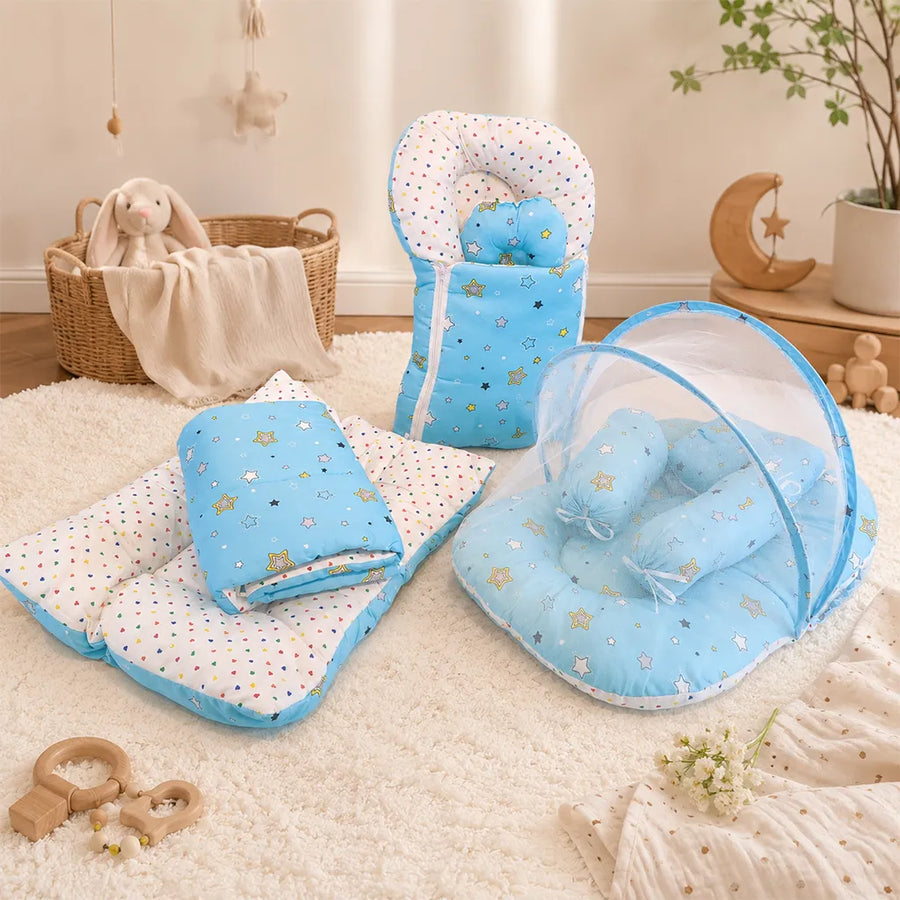 SOHNI MOHNI 8PCS BEDSET PRINTED LIGHT GREEN