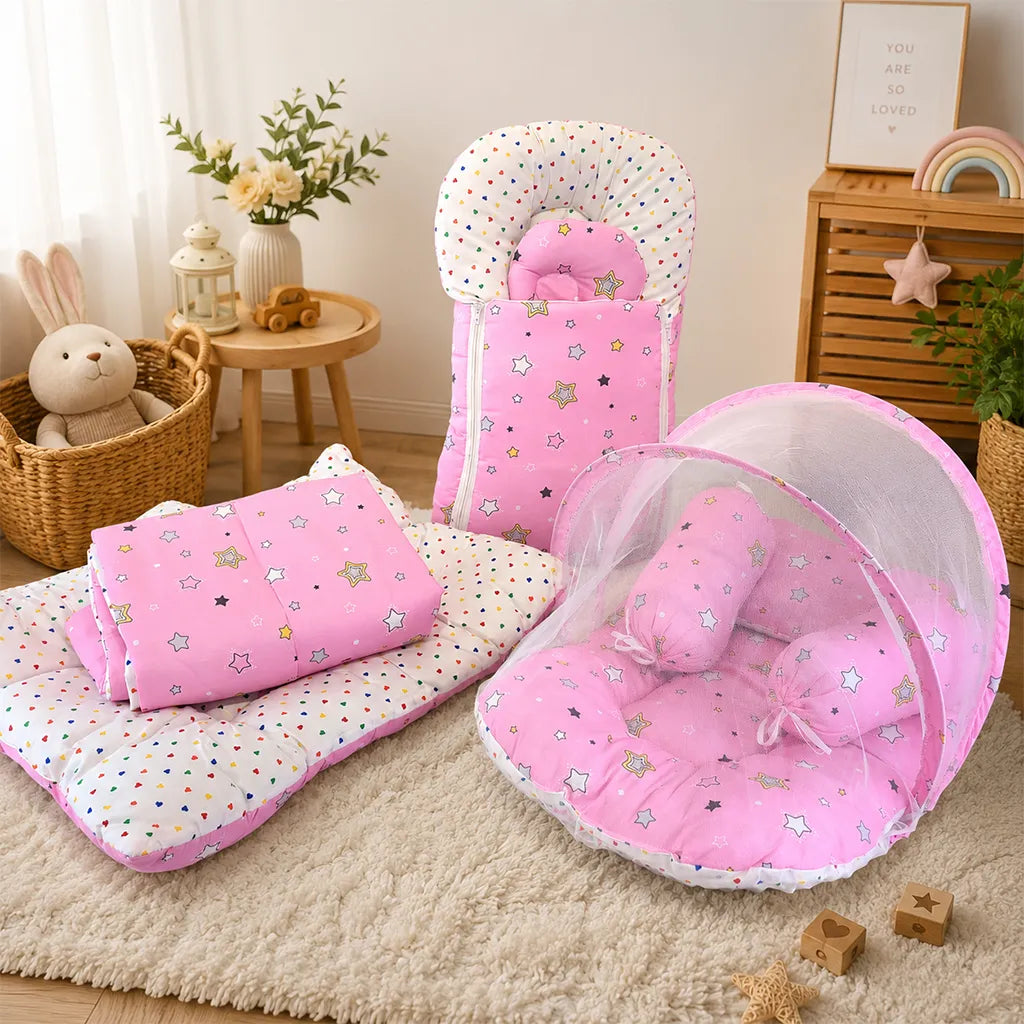 SOHNI MOHNI 8PCS BEDSET PRINTED PINK