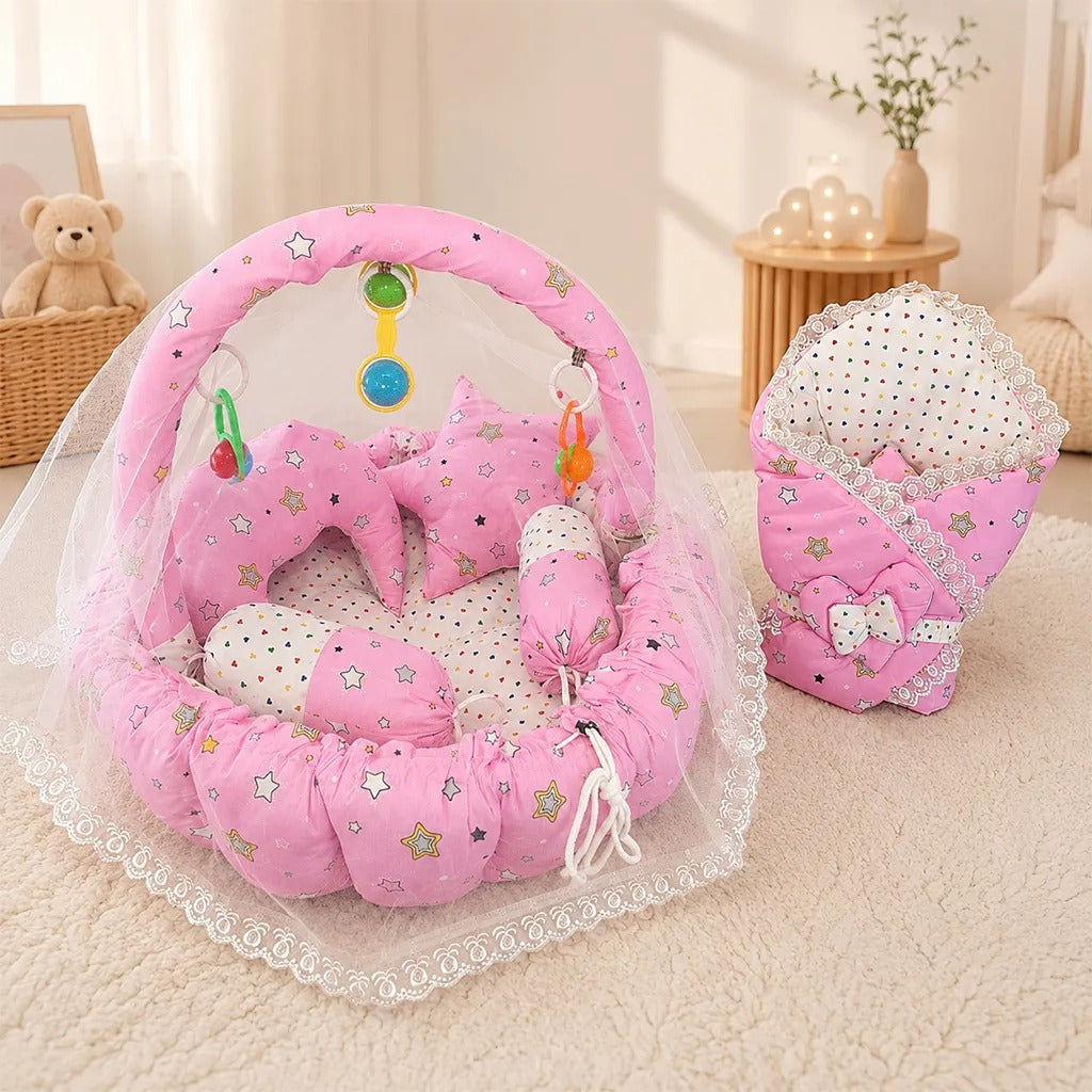 Baby Bedding Set 9-Piece, Pink – Sohni Mohni