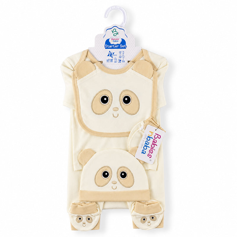 STARTER SET 11 PIECES BABY NEW BORN ESSENTIALS PANDA THEM LIGHT YELLOW 