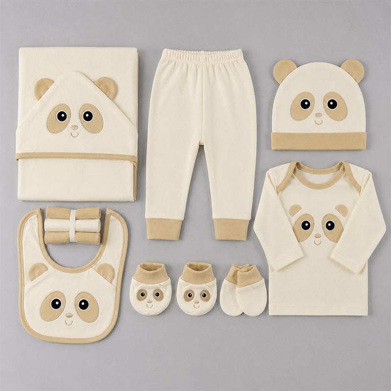 STARTER SET 11 PIECES BABY NEW BORN ESSENTIALS PANDA THEM LIGHT YELLOW  - image 2