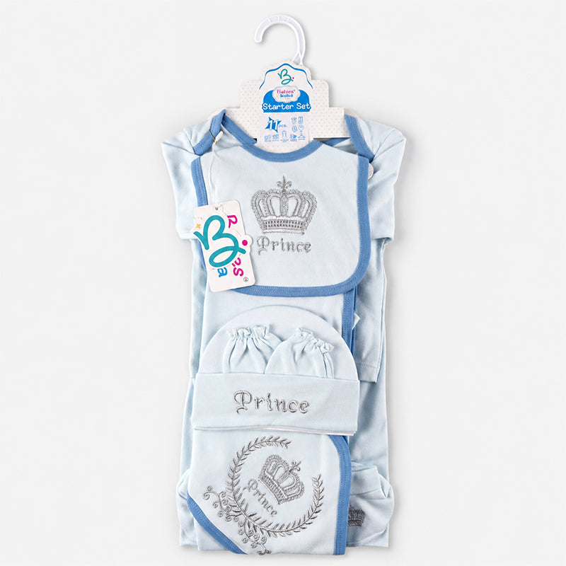 STARTER SET 11 PIECES BABY NEW BORN ESSENTIALS PRINCE THEM SKY BLUE COLOUR 