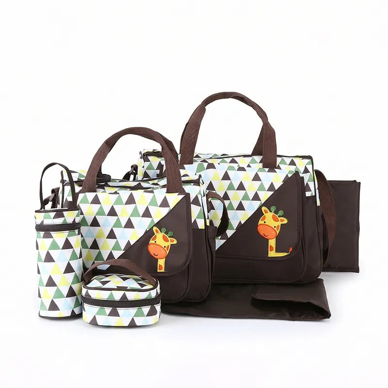 SUN BABY BAG 4PCS ZIG ZAG BROWN