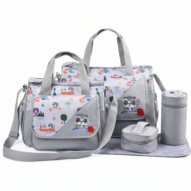 SUN BABY BAG 4PCS ZIG ZAG GREY