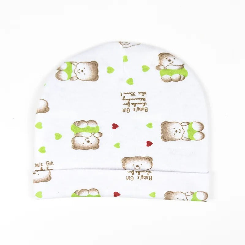 Sun Baby Printed Round Cap Bear White