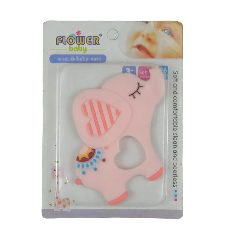 Teether Elephant Baby Pink Flower Baby