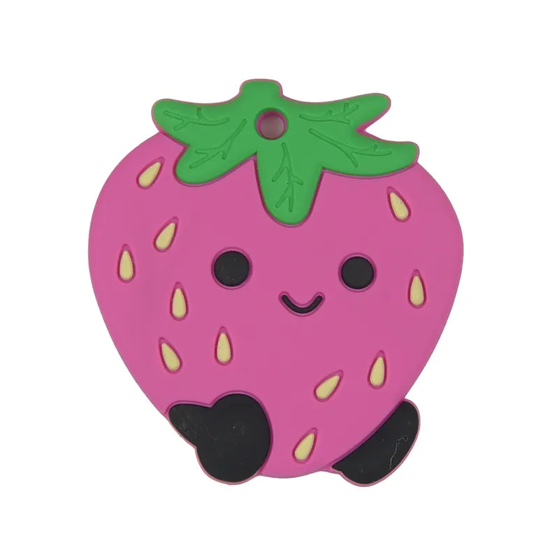 TEETHER STRAWBERRY PINK HERCULES BEAR