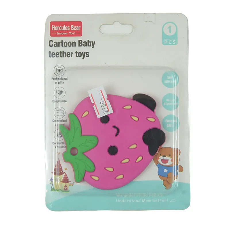TEETHER STRAWBERRY PINK HERCULES BEAR - image 2