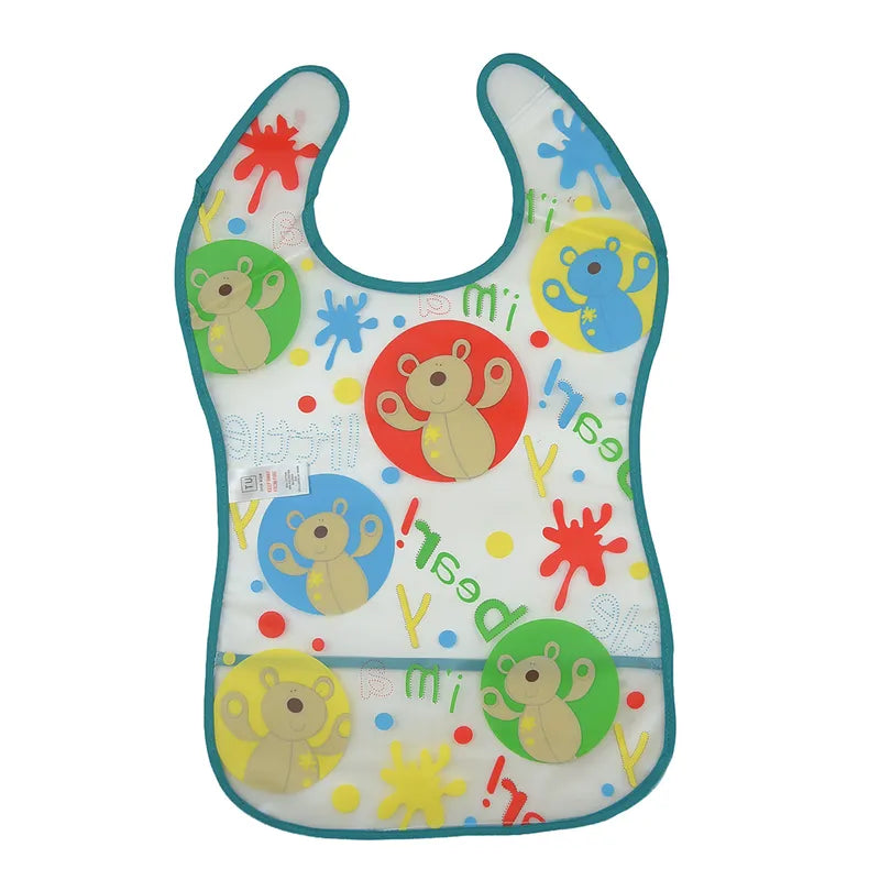 TU BRAND IMPORTED 2 PIECE BABY FEEDING BIB SET OWL DESIGN WATERPOOF - image 3