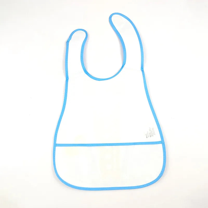 WATERPROOF BABY APRON BIB BLUE TUXEDO PRINT WITH YELLOW DUCK - image 2