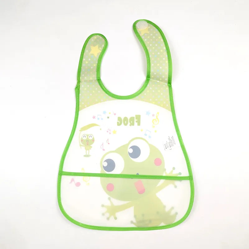 WATERPROOF BABY APRON BIB FROG PRINT WITH GREEN - image 2