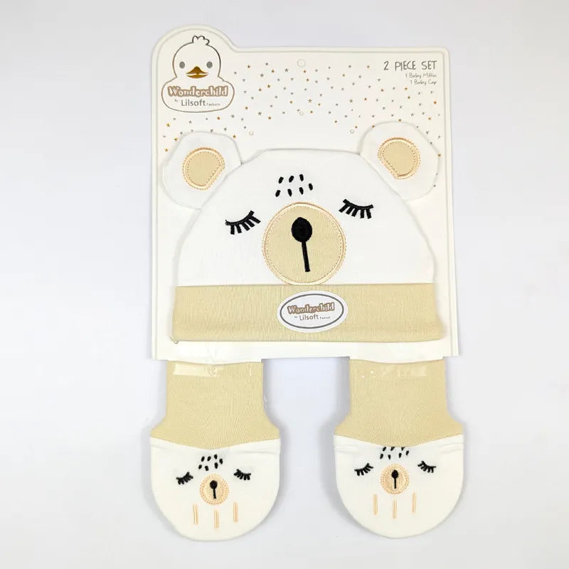 WONDERCHILD 2PCS SET CAP+BOOTIE SLEEPING LION YELLOW CARD