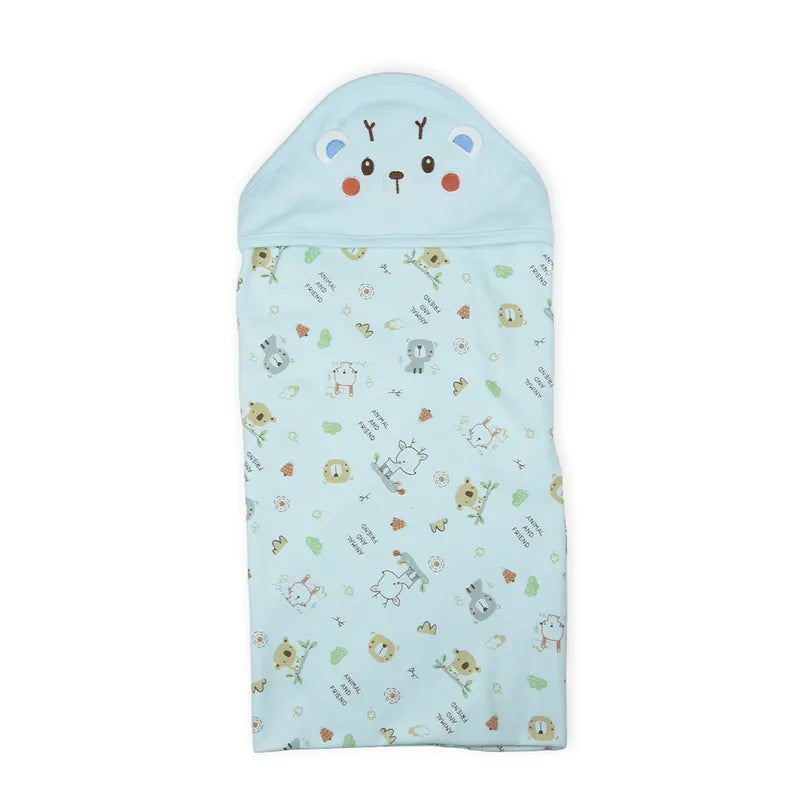 WRAPING SHEET THAILAND COTTON BEAR BLUE MAMI BABY