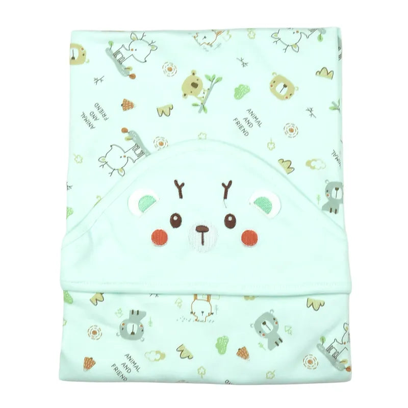 WRAPING SHEET THAILAND COTTON BEAR GREEN MAMI BABY - image 2